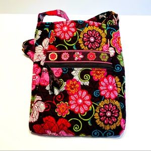 Vera Bradley Mod Floral Pink Purple Floral Cotton Crossbody